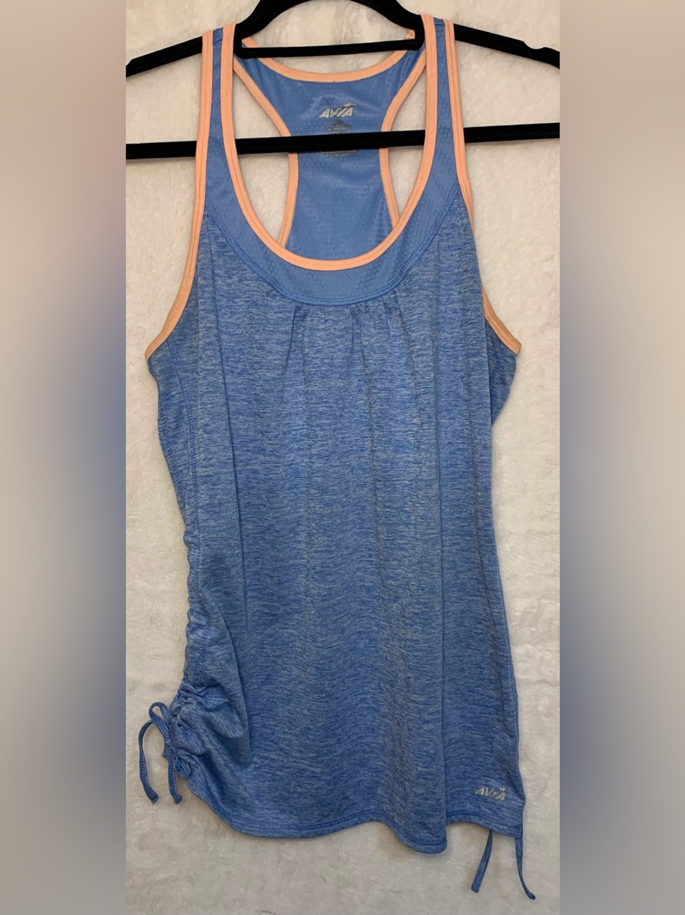 Avia Blue Tank with Peach Trim